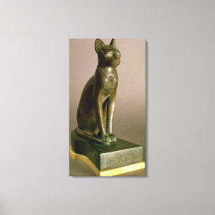 beeldje van een kat die de godin Bastet vertegenwo Canvas Afdruk