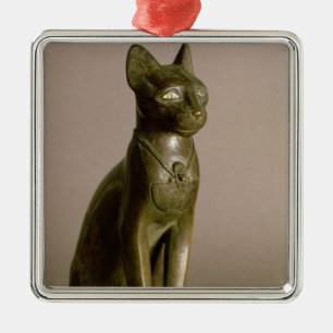 beeldje van een kat die de godin Bastet vertegenwo Metalen Ornament