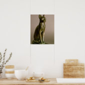 beeldje van een kat die de godin Bastet vertegenwo Poster (Keuken)
