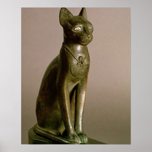 beeldje van een kat die de godin Bastet vertegenwo Poster (Voorkant)