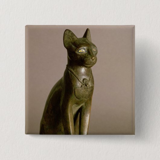 beeldje van een kat die de godin Bastet vertegenwo Vierkante Button 5,1 Cm (Voorkant)