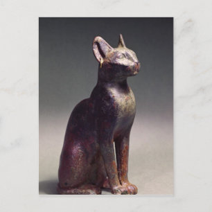 beeldje van een kat met goudoorringen briefkaart