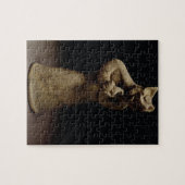 Beeldje van een lionverwarmde demon, mesopotamie,  legpuzzel (Horizontaal)