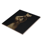 Beeldje van een lionverwarmde demon, mesopotamie, tegeltje (Zijkant)