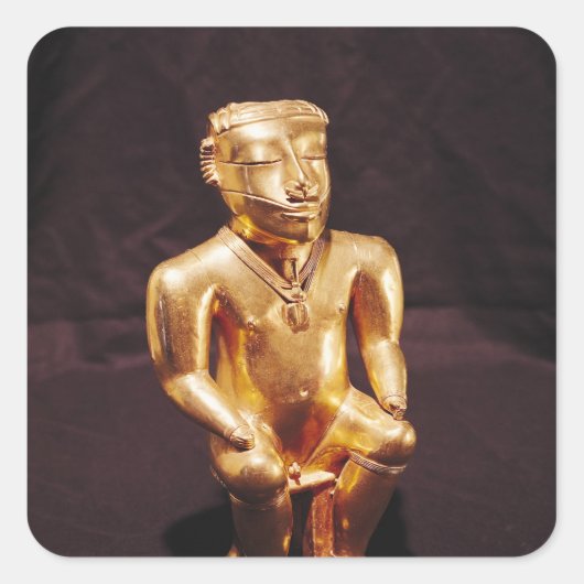 Beeldje van een man, Quimbaya Vierkante Sticker (Voorkant)