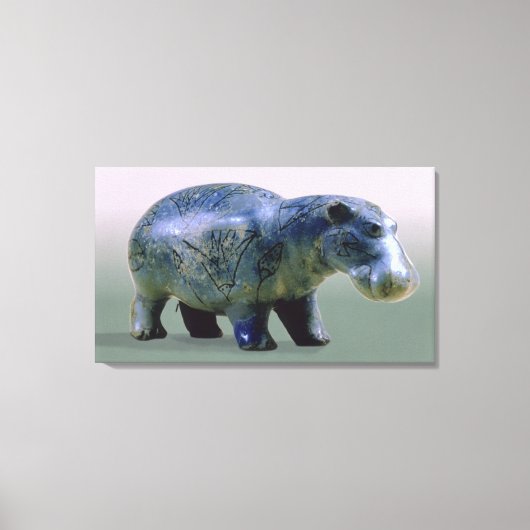 Beeldje van een nijlpaard canvas afdruk (Voorkant)