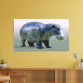 Beeldje van een nijlpaard canvas afdruk (Insitu (Woonkamer))
