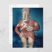 Beeldje van een tlachtlispeler die een helm dragen briefkaart (Voorkant / Achterkant)