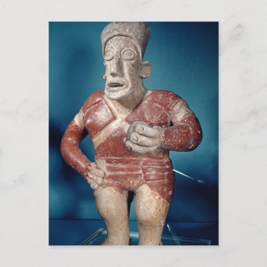 Beeldje van een tlachtlispeler die een helm dragen briefkaart (Voorkant)