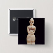 Beeldje van een vrouw, begin 4e millennium BC Vierkante Button 5,1 Cm (Voorkant /achterkant)