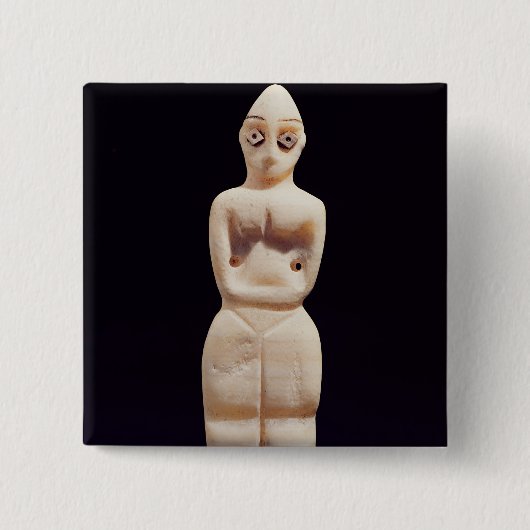 Beeldje van een vrouw, begin 4e millennium BC Vierkante Button 5,1 Cm (Voorkant)