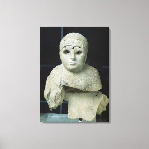 Beeldje van een vrouw met een scheerlap, Akkadian  Canvas Afdruk