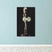 Beeldje van een Warrior, Etruscan Canvas Afdruk (Insitu (Houten vloer))