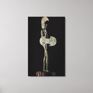 Beeldje van een Warrior, Etruscan Canvas Afdruk