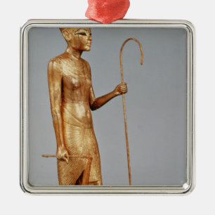 Beeldje van koning met rode kroon van metalen ornament