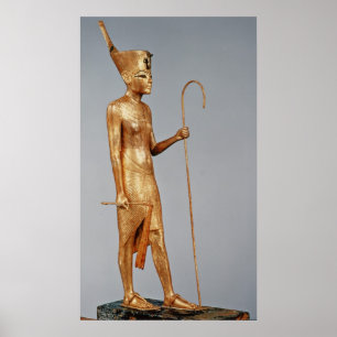 Beeldje van koning met rode kroon van poster