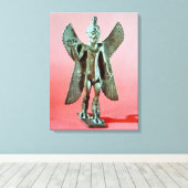 Beeldje van Pazuzu, een Assyrische winddemon Canvas Afdruk (Insitu (Houten vloer))