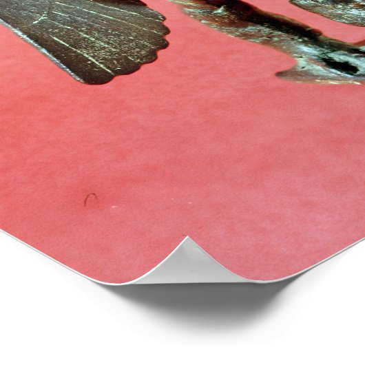 Beeldje van Pazuzu, een Assyrische winddemon Poster (Hoek)