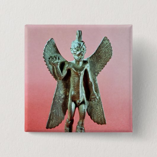 Beeldje van Pazuzu, een Assyrische winddemon Vierkante Button 5,1 Cm (Voorkant)