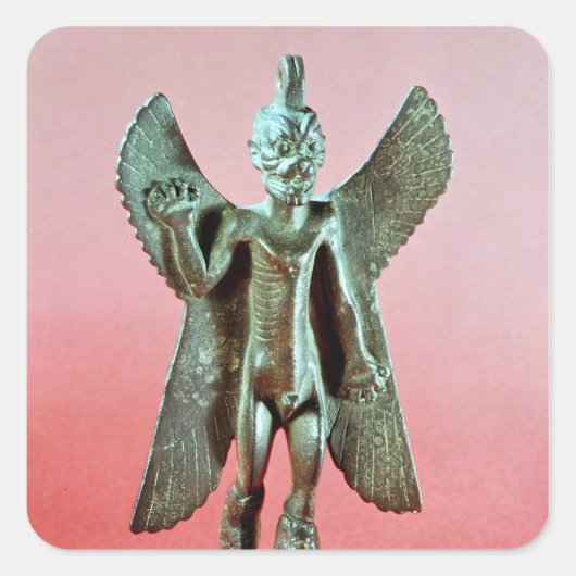 Beeldje van Pazuzu, een Assyrische winddemon Vierkante Sticker (Voorkant)