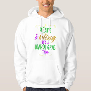 Beeldjes en bling Het is een Mardi Gras Ding Cool Hoodie