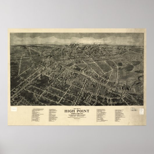 beeldkaart van hoge punt NC (1913) Poster (Voorkant)