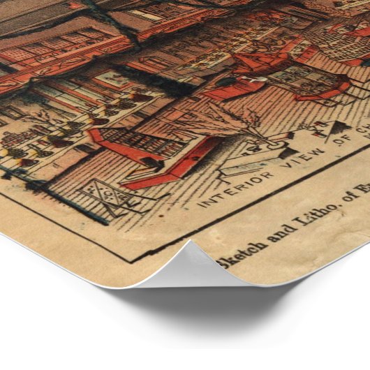  beeldkaart van Los Angeles (1891) Poster (Hoek)