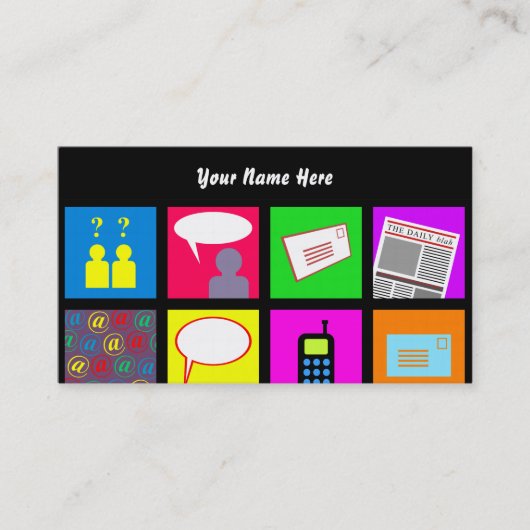 Beeldpapier voor communicatiestel, Jouw naam hier Visitekaartje (Voorkant)