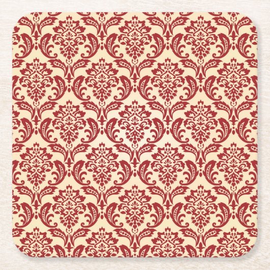 Beeldpapier voor het Damaspatroon Kartonnen Onderzetters (Voorkant)