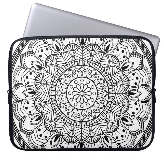 Beeldpapier voor sierpapier van Rosette mandala Laptop Sleeve (Voorkant)
