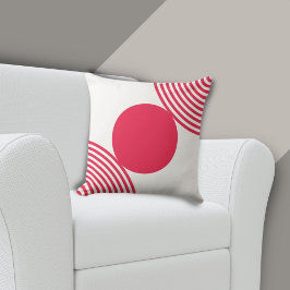 Beeldpatroon in roze en wit - Sierkussen