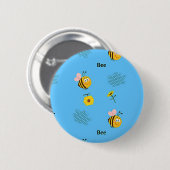 Beeldpatroon op blauw ronde button 5,7 cm (Voorkant /achterkant)