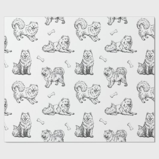 Beeldpatroon van honden cadeaupapier (Vlak)