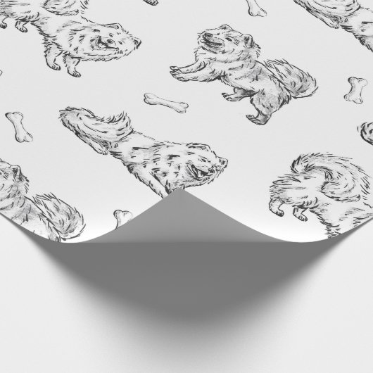 Beeldpatroon van honden cadeaupapier (Hoek)