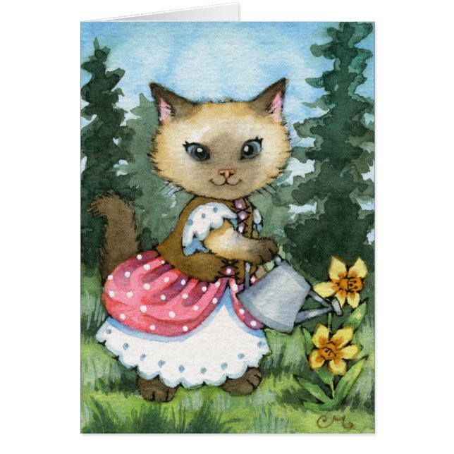 Beeldschalen planten - Cute Cat Card (Voorkant)