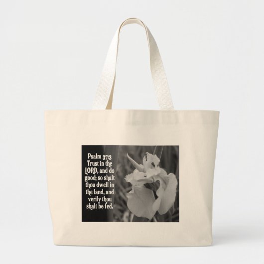 BEELDSCHERM PSALM 37:3 VERTROUWT DE LORD GROTE TOTE BAG (Voorkant)