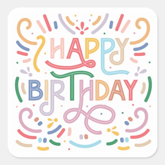 BEELDSCHERM STICKER : HAPPY BIRTHDAY (Voorkant)
