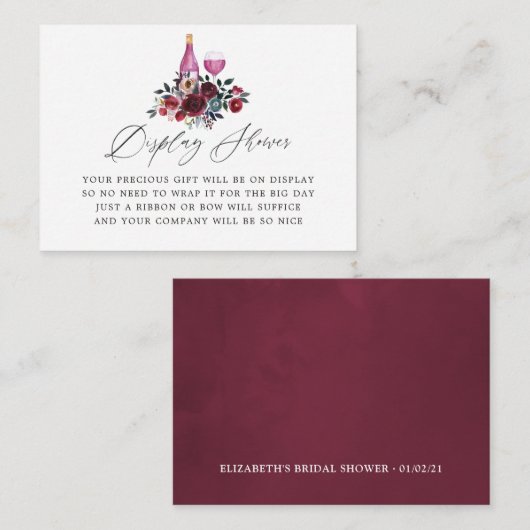 Beeldscherm voor Bourgogne en marinetest Vrijgezel Informatiekaartje (Voorkant / Achterkant)