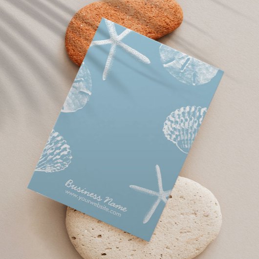 Beeldscherm voor elk thema Seashells Mint Blue Ear Visitekaartje