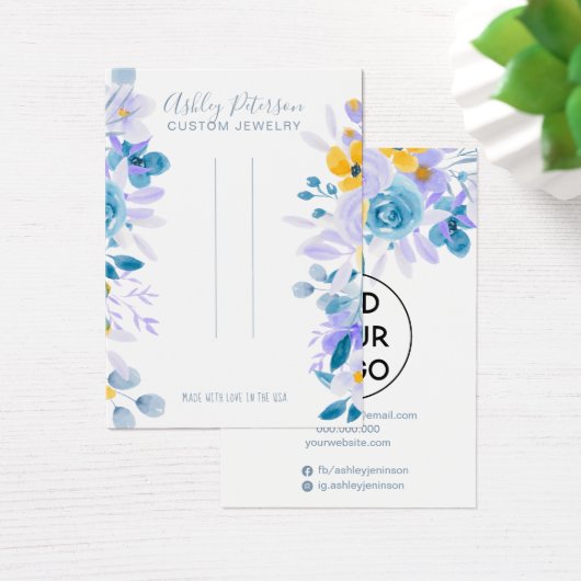 Beeldscherm voor florale sierjuwelen visitekaartje (Bureau)