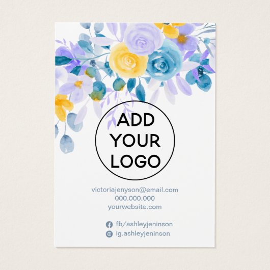 Beeldscherm voor florale sierjuwelen visitekaartje (Achterkant)