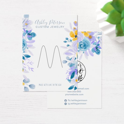 Beeldscherm voor florele sierjuwelen visitekaartje (Bureau)