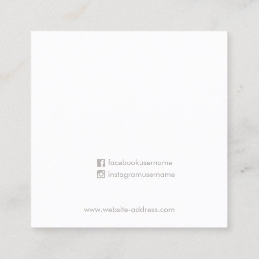 Beeldscherm voor pasta's vierkante visitekaartje (Achterkant)