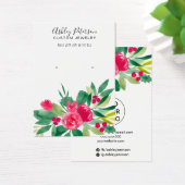 Beeldscherm voor rode florale waterverf visitekaartje (Bureau)