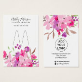 Beeldscherm voor roze sierjuwelen visitekaartje (Voorkant /achterkant)