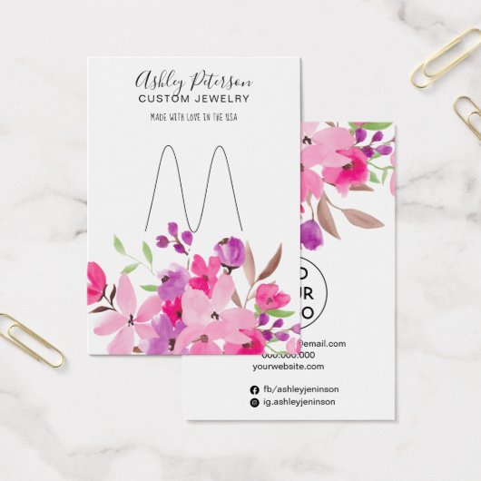 Beeldscherm voor roze sierjuwelen visitekaartje (Kantoor)