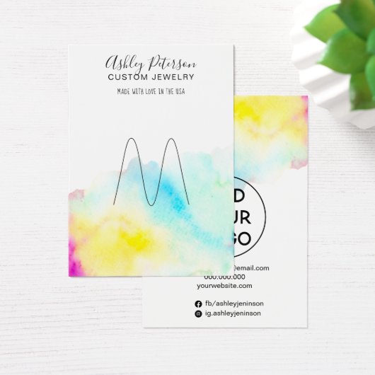 Beeldscherm voor waterverf-sierjuwelen visitekaartje (Bureau)