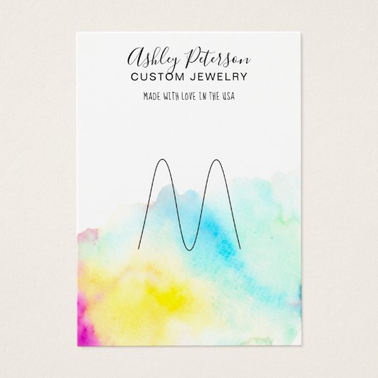 Beeldscherm voor waterverf-sierjuwelen visitekaartje (Voorkant)