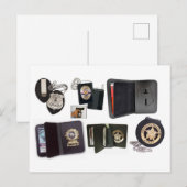 Beeldschermen en portemonnees van leder van politi briefkaart (Voorkant / Achterkant)