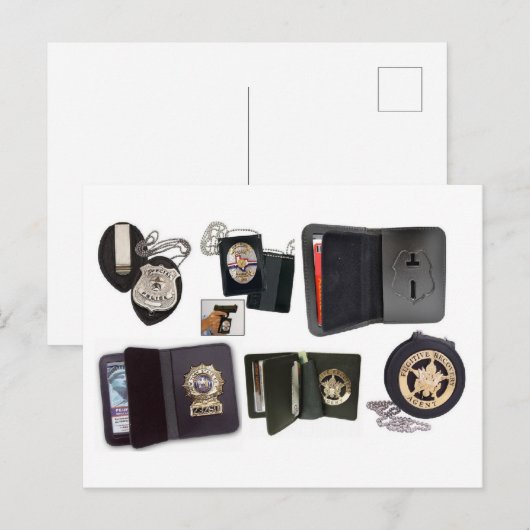 Beeldschermen en portemonnees van leder van politi briefkaart (Voorkant / Achterkant)